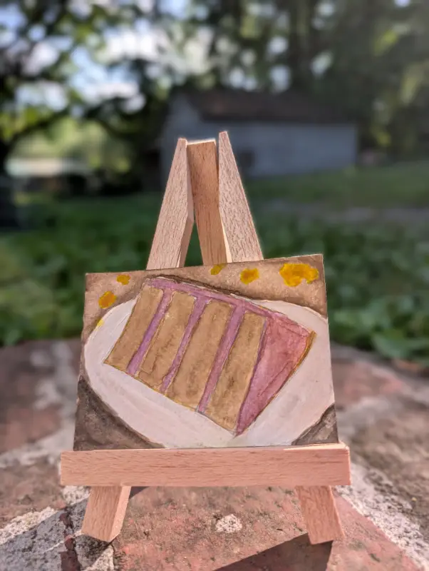 A slice of cake aceo art card