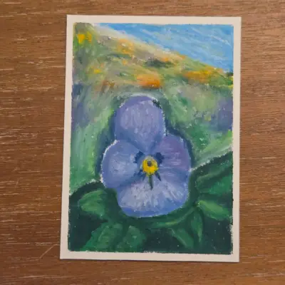 Viola aceo art card thumbnail 1