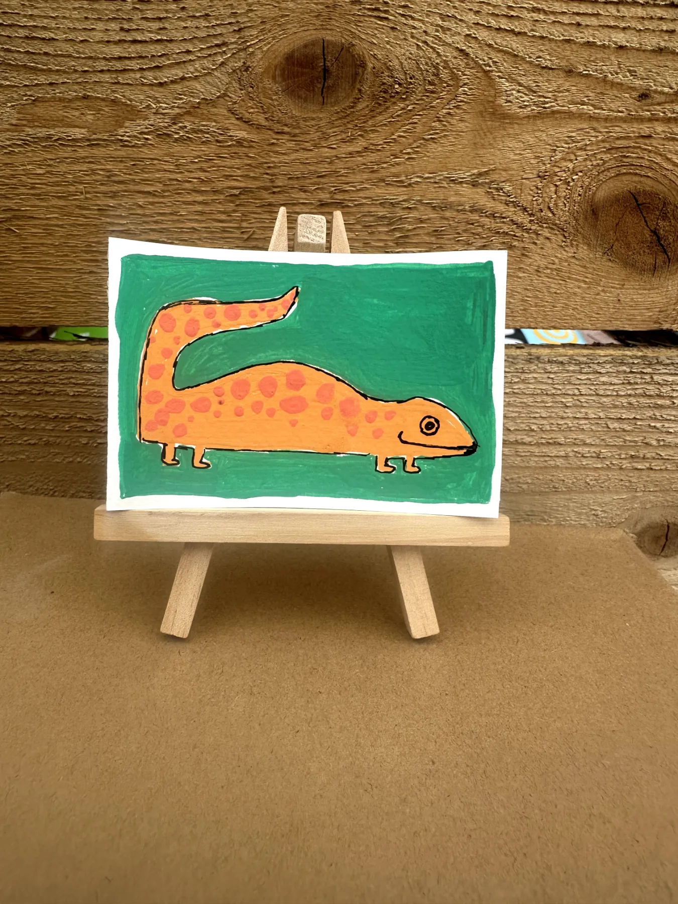 Spotted Gecko aceo art card