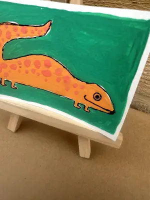 Spotted Gecko aceo art card thumbnail 2