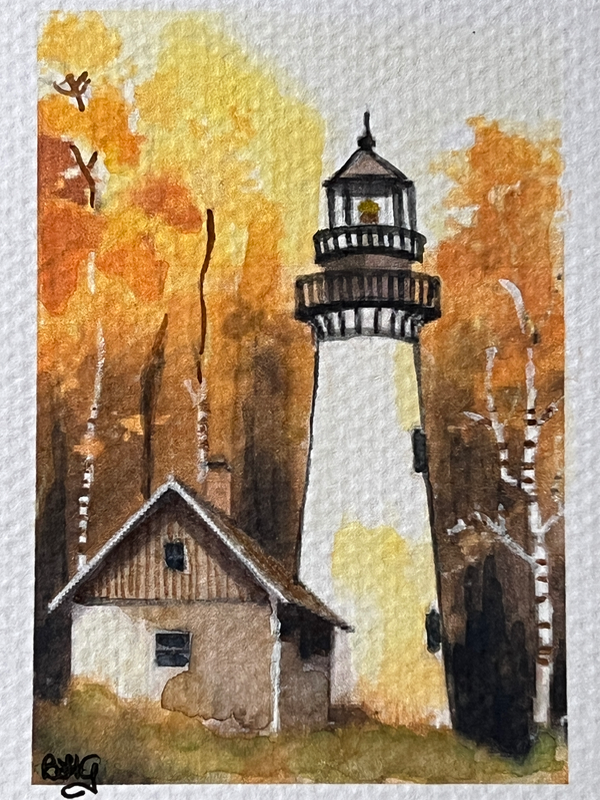 Kenzie Lighthouse aceo art card