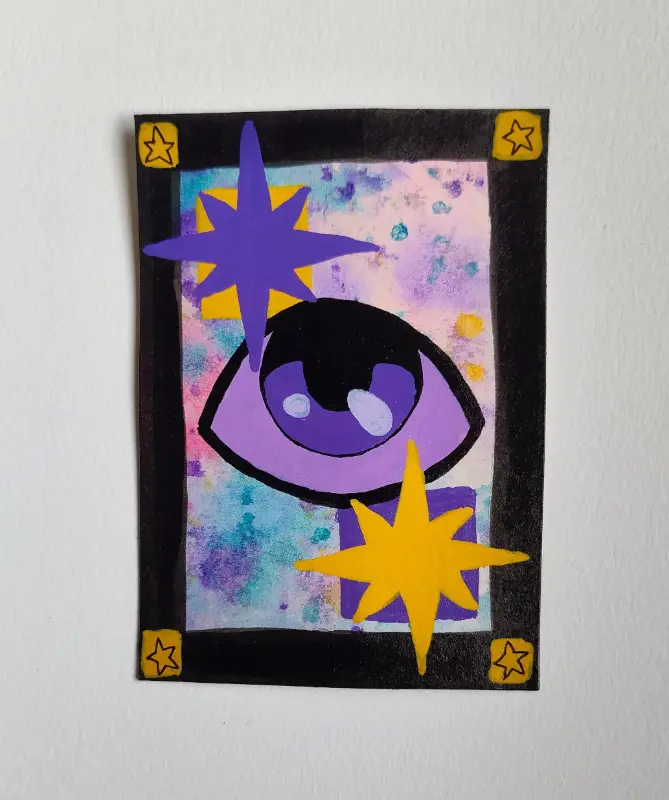 Purple Eye aceo art card