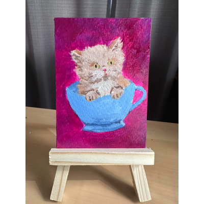 Scaredy Cat aceo art card thumbnail 2