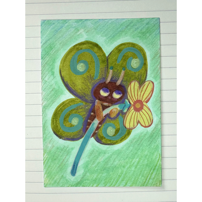 whimsy butterfly aceo art card thumbnail 1