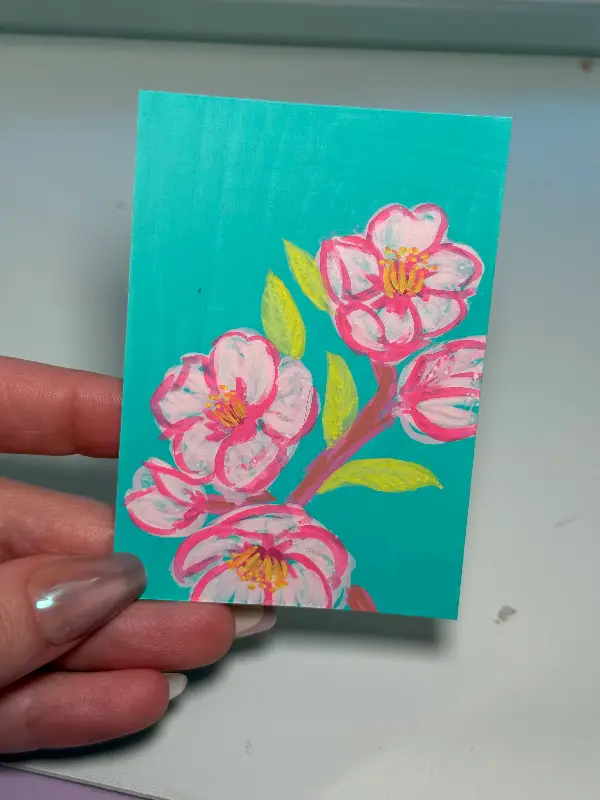 Cherry Blossoms 2 aceo art card