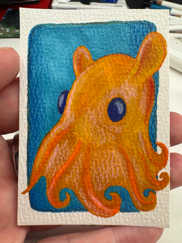 Dumbo Octopus aceo art card