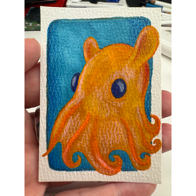Dumbo Octopus aceo art card thumbnail 1
