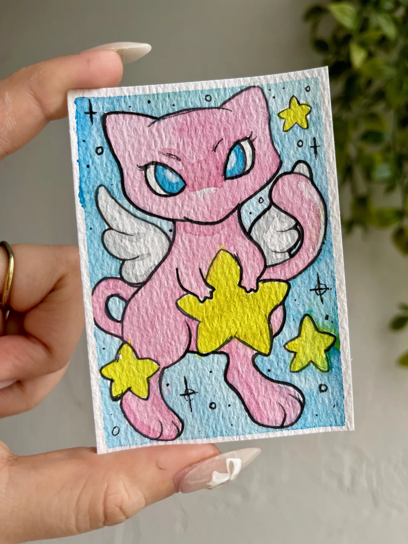 Mew Pokemon aceo art card