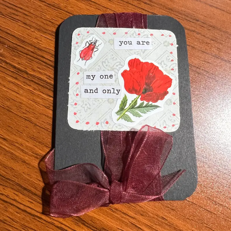 You Are My One and Only Poppy Mixed Media Artwork ACEO Original Mini Love Collage Card aceo art card