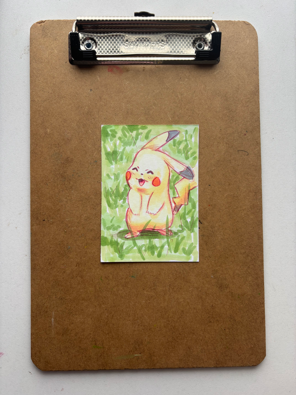 “Pikachu” Pokemon aceo art card