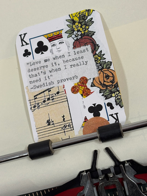 Floral Swedish Proverb quote micro collage print by Mazerzine aceo art card thumbnail 2