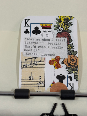 Floral Swedish Proverb quote micro collage print by Mazerzine aceo art card thumbnail 1