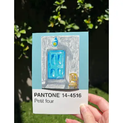 The Blue Door aceo art card thumbnail 1