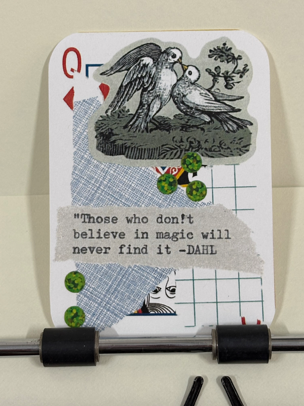 Roald Dahl quote Birds print by Mazerzine micro collage aceo art card