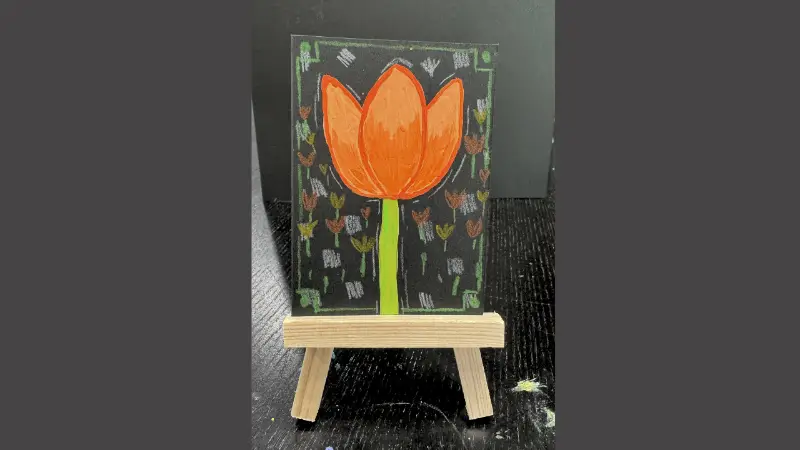 Orange Tulip aceo art card