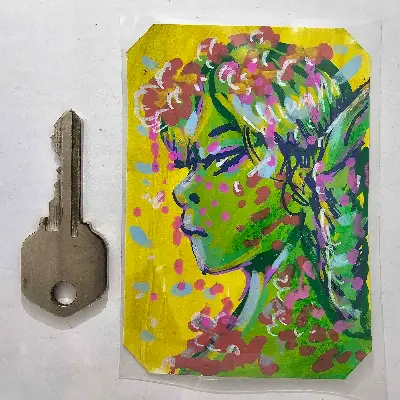 Green Githyanki aceo art card thumbnail 2