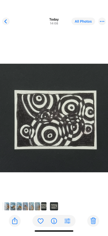 spiral checkerboard aceo art card