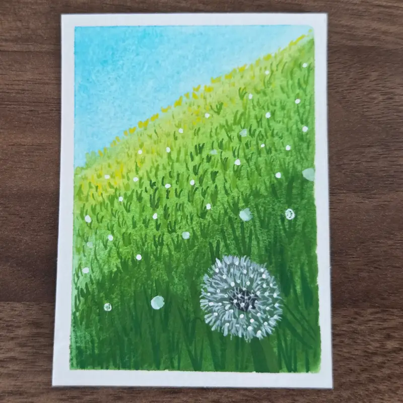 Hillside aceo art card