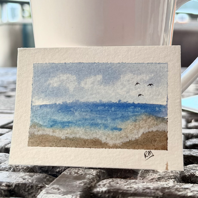 Tide Coming In aceo art card thumbnail 2