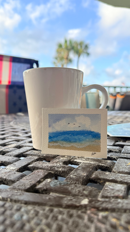 Tide Coming In aceo art card