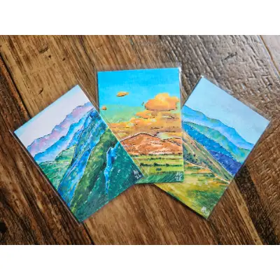 THREE Landscape Study ACEOs aceo art card thumbnail 1