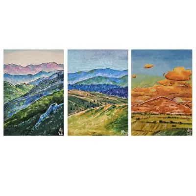 THREE Landscape Study ACEOs aceo art card thumbnail 2