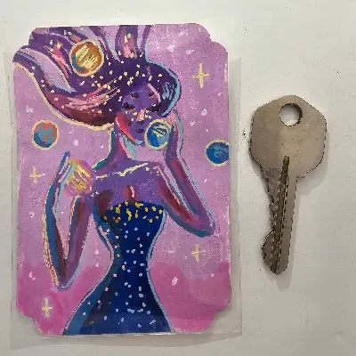 Gathering Planets aceo art card thumbnail 2