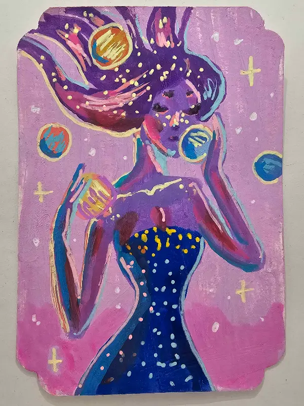 Gathering Planets aceo art card