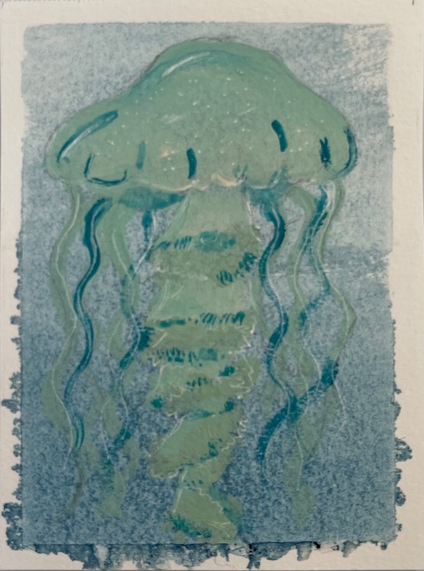 Gleeful Jellyfish aceo art card