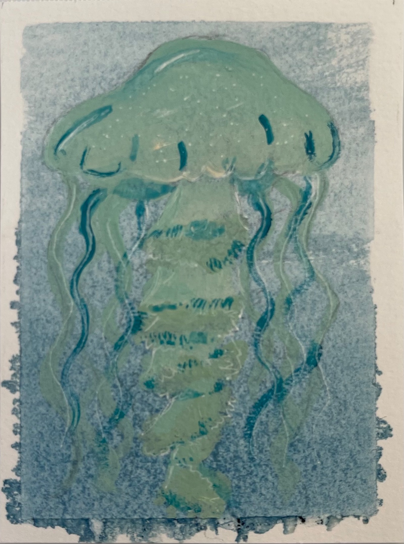 Gleeful Jellyfish aceo art card