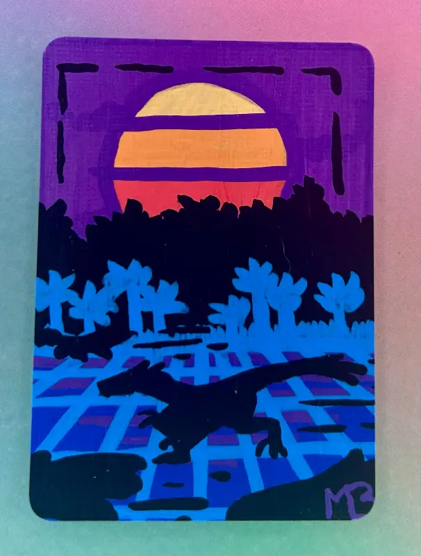 Retro Run aceo art card