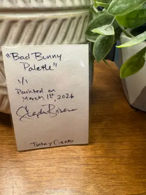 Bad Bunny Palette aceo art card thumbnail 2