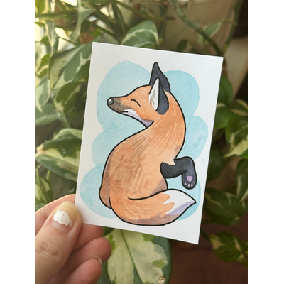Original Feelin Foxy aceo art card thumbnail 2