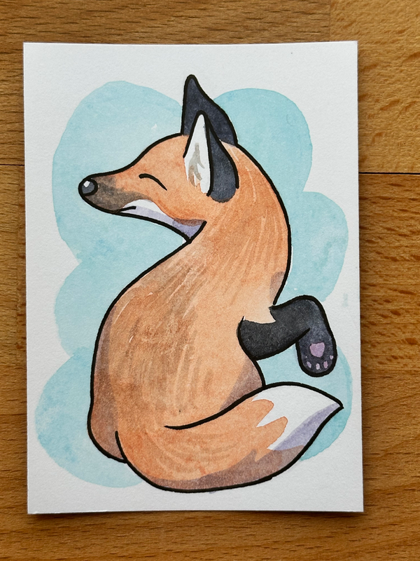Original Feelin Foxy aceo art card