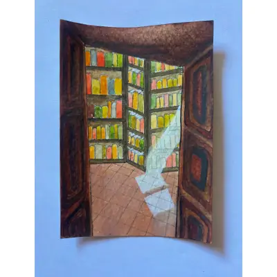 Library No. 2 aceo art card thumbnail 3