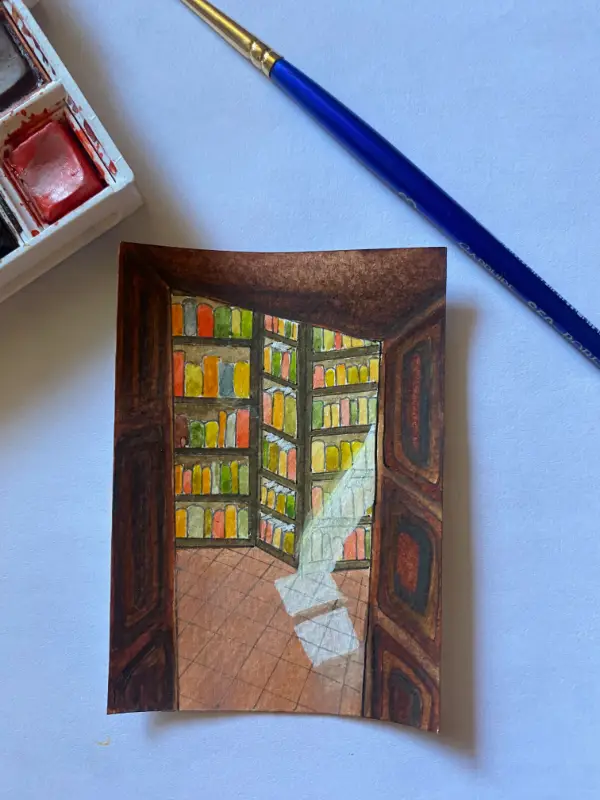 Library No. 2 aceo art card