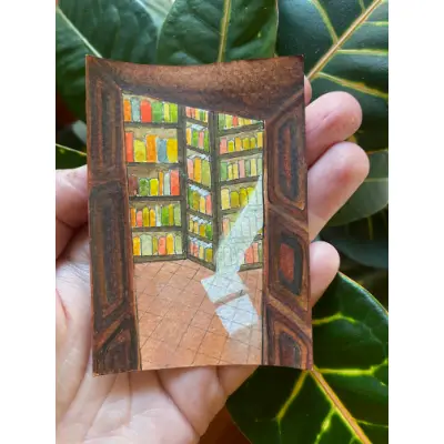Library No. 2 aceo art card thumbnail 2