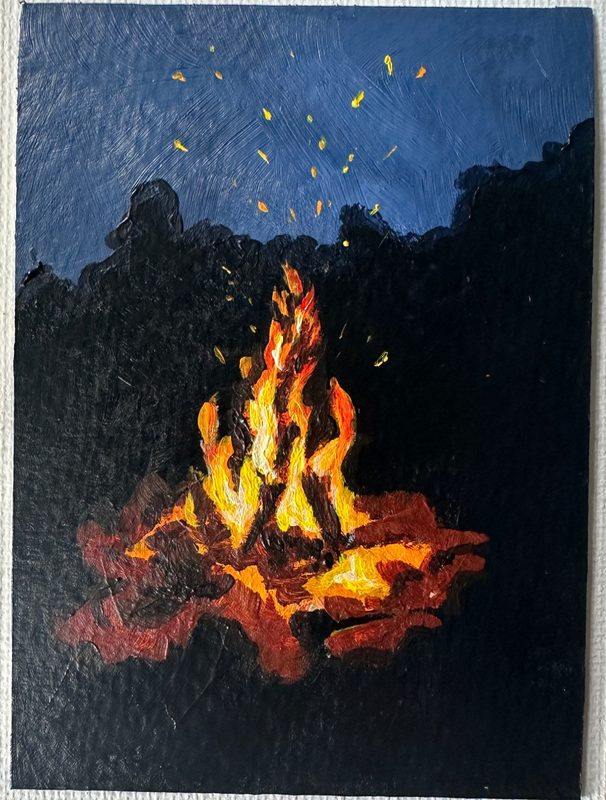 Bonfire - 1 aceo art card