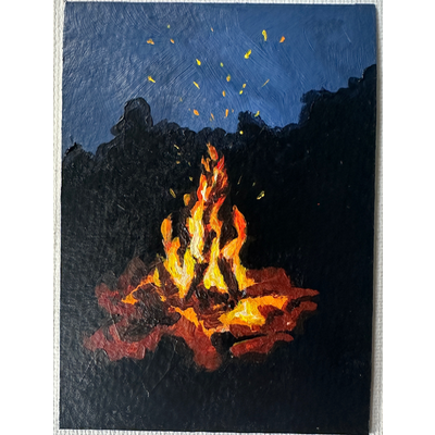 Bonfire - 1 aceo art card thumbnail 1