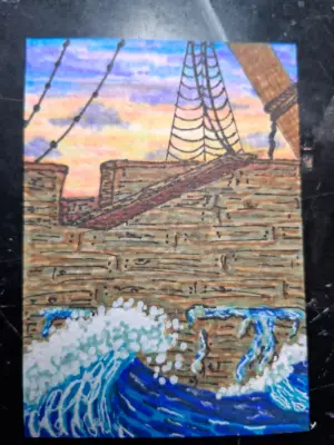 Walk the Plank aceo art card thumbnail 2