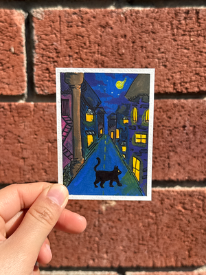 Astray cat- looking for mom aceo art card thumbnail 2