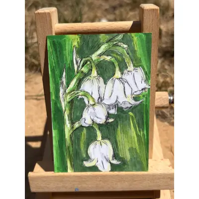 ACEO Original "Valley Lillies" aceo art card thumbnail 2