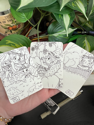 2/3 Original ACEO little witch series, 2nd card in 3 card series aceo art card thumbnail 2