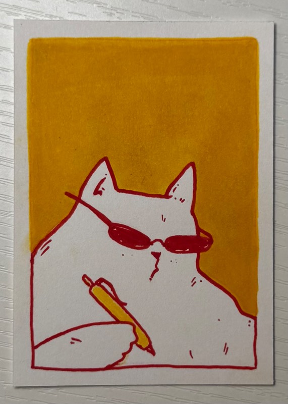 Cool Cat aceo art card