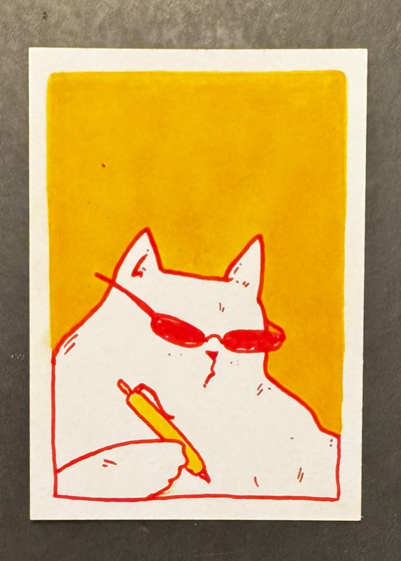 Cool Cat aceo art card
