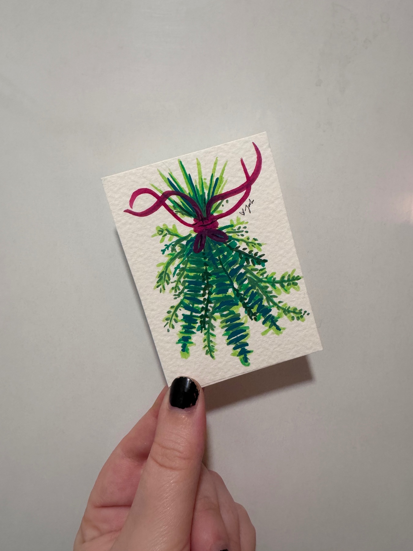 bundled up aceo art card