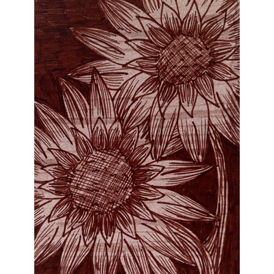 Brown Sunflower aceo art card thumbnail 2