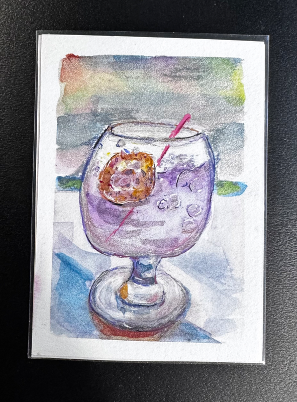 Drink With Orange aceo art card
