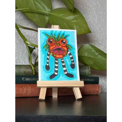 Flurk - Little Monsters Series - Lisa Vollrath aceo art card thumbnail 1