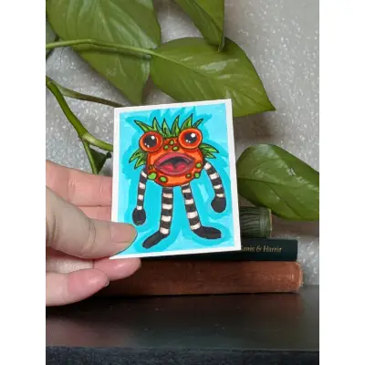 Flurk - Little Monsters Series - Lisa Vollrath aceo art card thumbnail 2